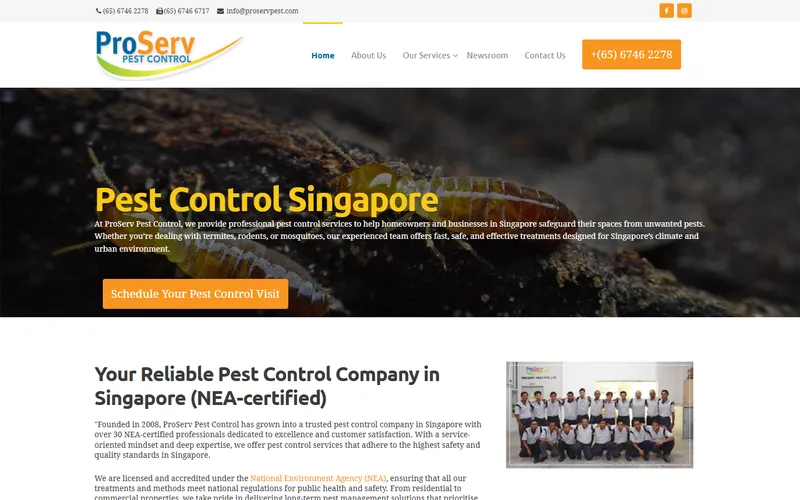 ProServ Pest Control homepage