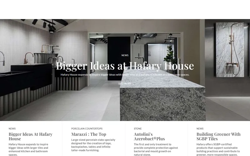 Hafary tile shop Singapore homepage