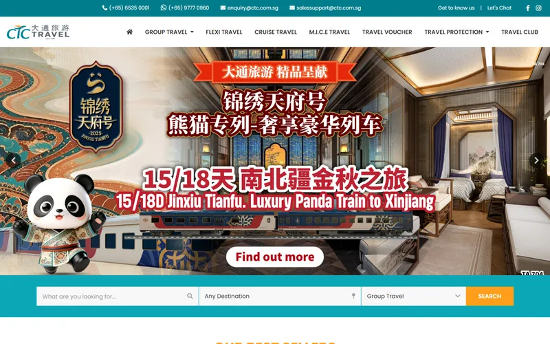 CTC Travel Singapore homepage