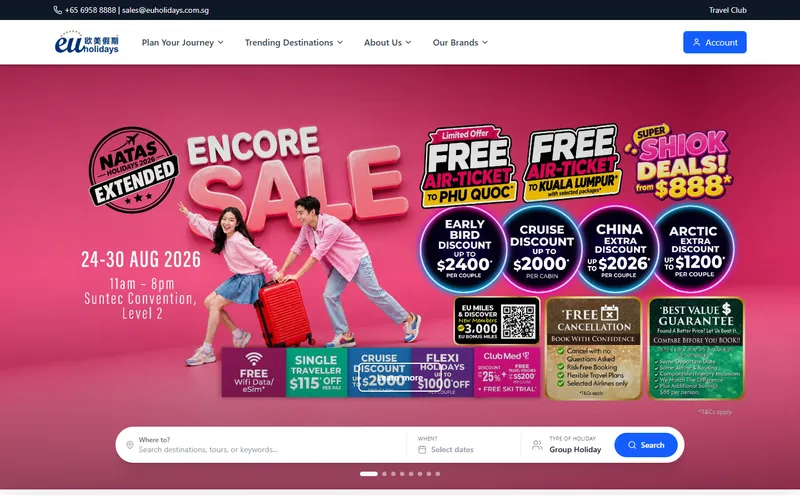 EU Holidays Singapore homepage