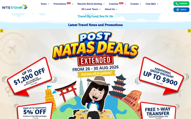 WTS Travel Singapore homepage