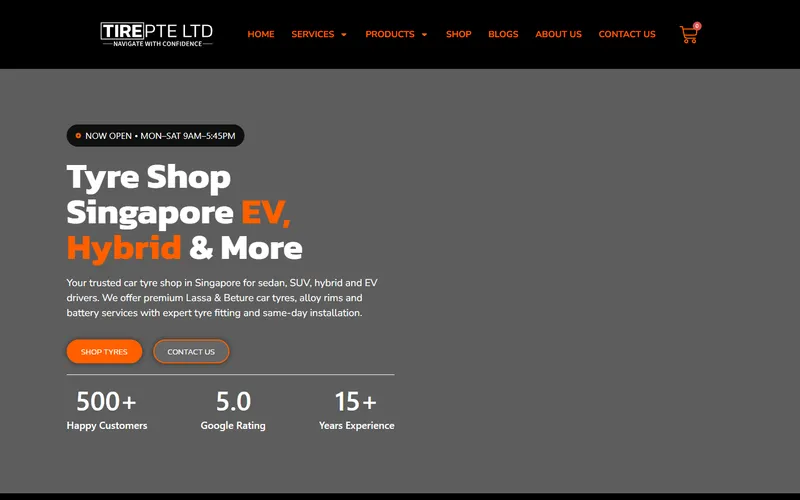 Tire Pte Ltd homepage