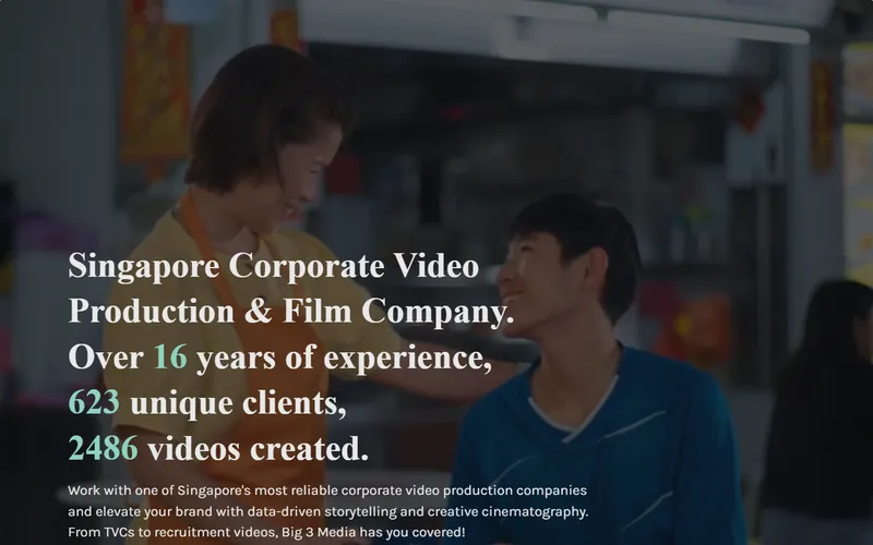 Big 3 Media video production Singapore homepage
