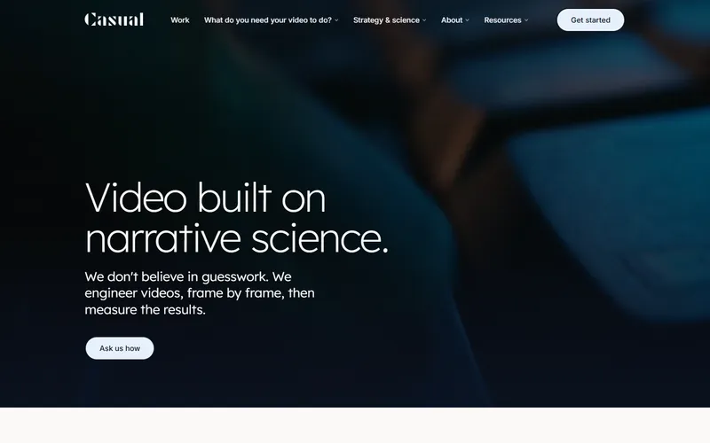Casual Films corporate video Singapore homepage