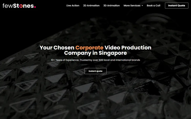 fewStones video production Singapore homepage