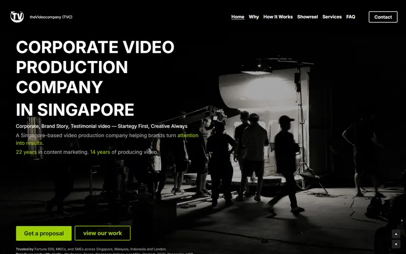 theVideocompany brand video Singapore homepage