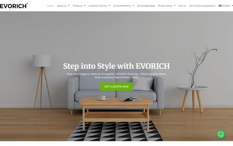 Evorich vinyl flooring Singapore homepage
