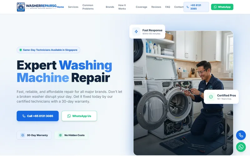 WasherRepairSG homepage