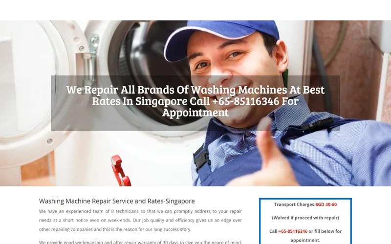 Washing Machine Pro service and rates page