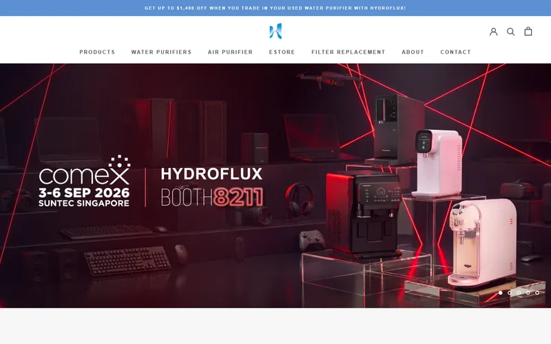 Hydroflux Singapore homepage