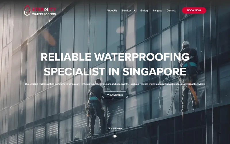 Eternity Waterproofing homepage