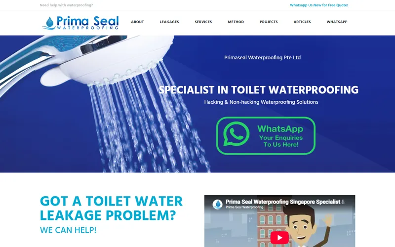 Prima Seal Waterproofing homepage