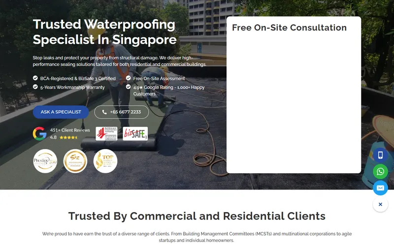 Secure Waterproofing homepage
