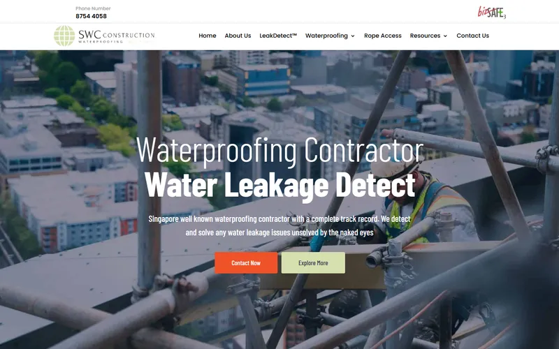 SWC Construction homepage