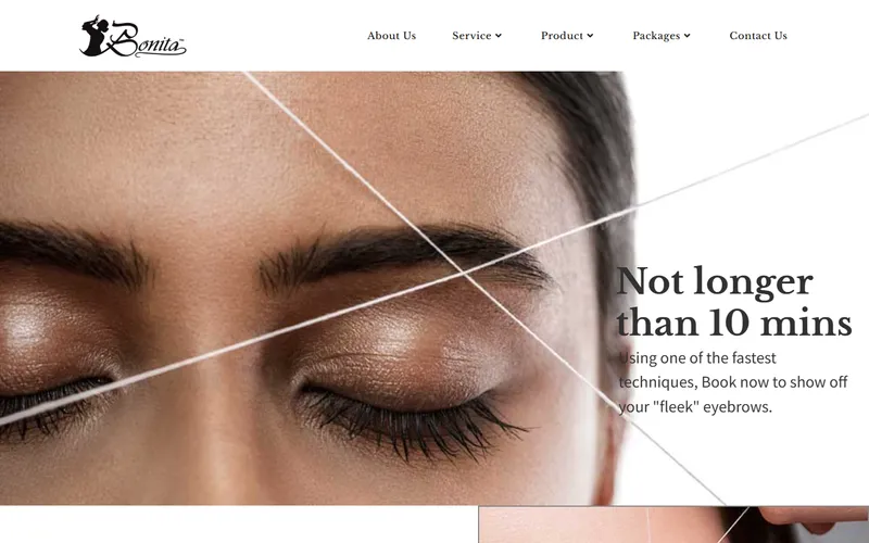 Bonita beauty salon Singapore homepage