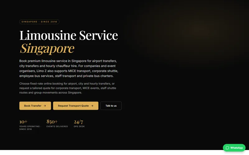 Limo-Z wedding car Singapore homepage