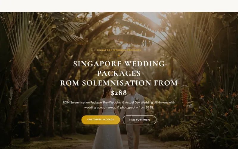 The Aurora Wedding photographer Singapore homepage