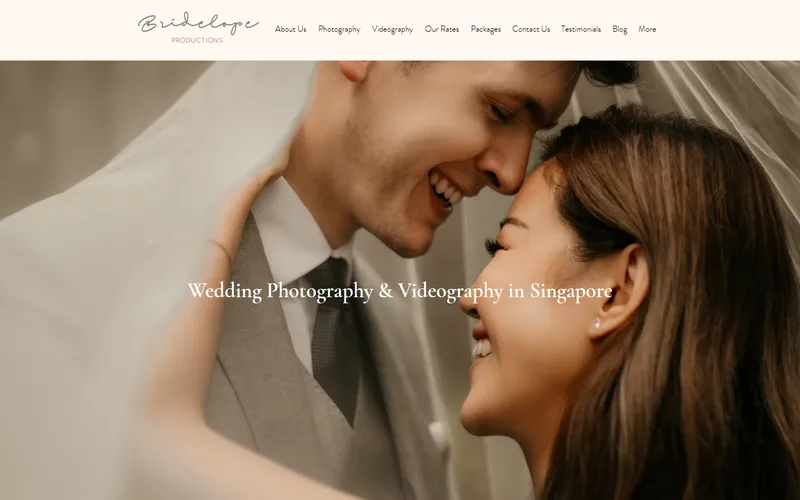 Bridelope Productions wedding photographer Singapore homepage