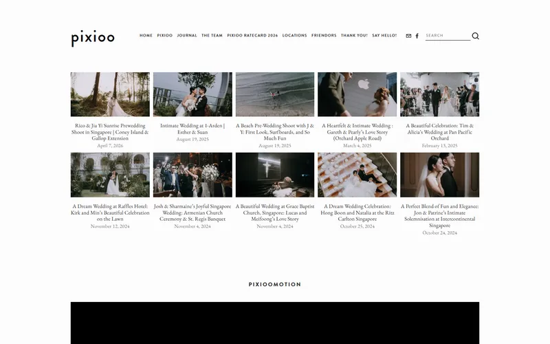 Pixioo Photography wedding Singapore homepage