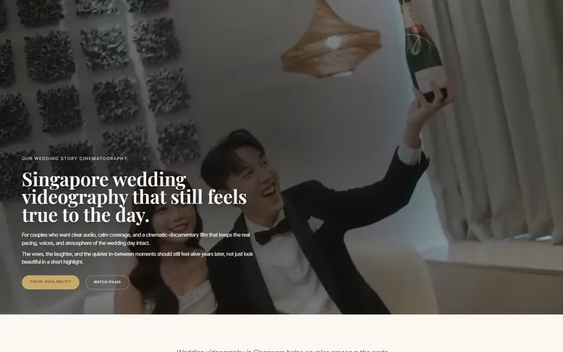 Our Wedding Story videographer Singapore homepage