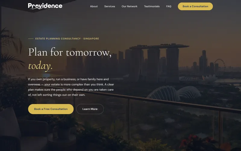 Providence estate planning Singapore homepage