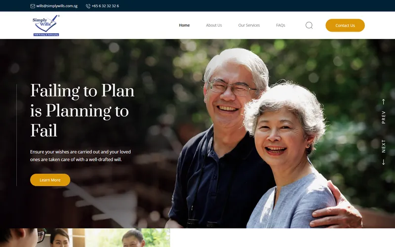 SimplyWills Singapore homepage