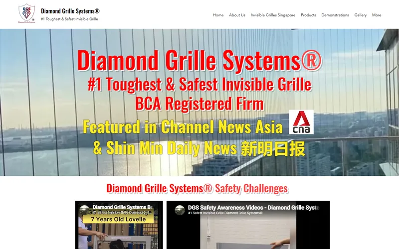 Diamond Grille Systems invisible grille Singapore homepage