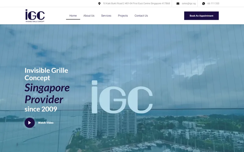 Invisible Grille Concept Singapore homepage