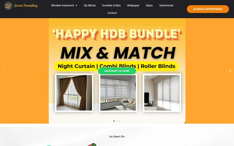Secret Furnishing invisible grille and curtains Singapore homepage