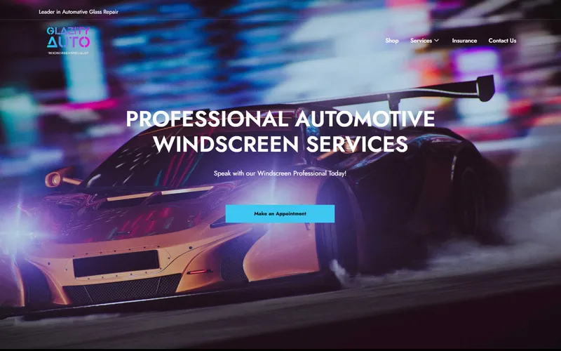 Glazity Auto homepage