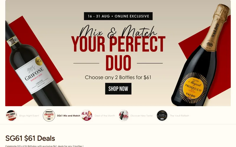 Wine Connection Singapore homepage