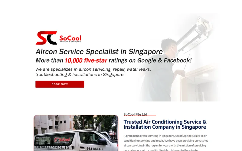 SoCool Aircon Servicing homepage