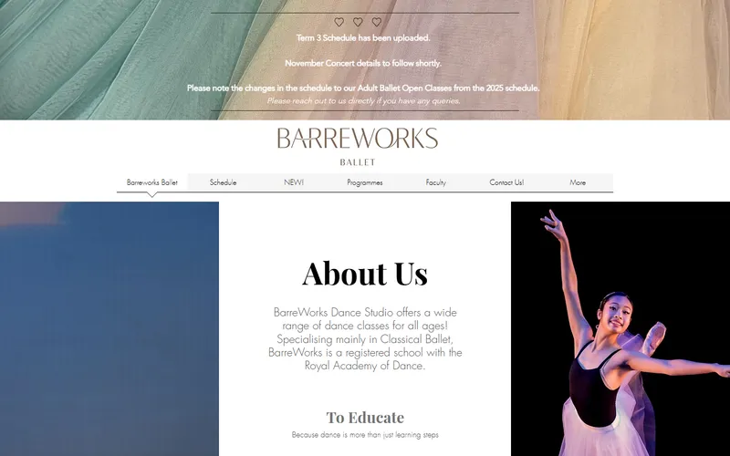 BarreWorks Ballet homepage