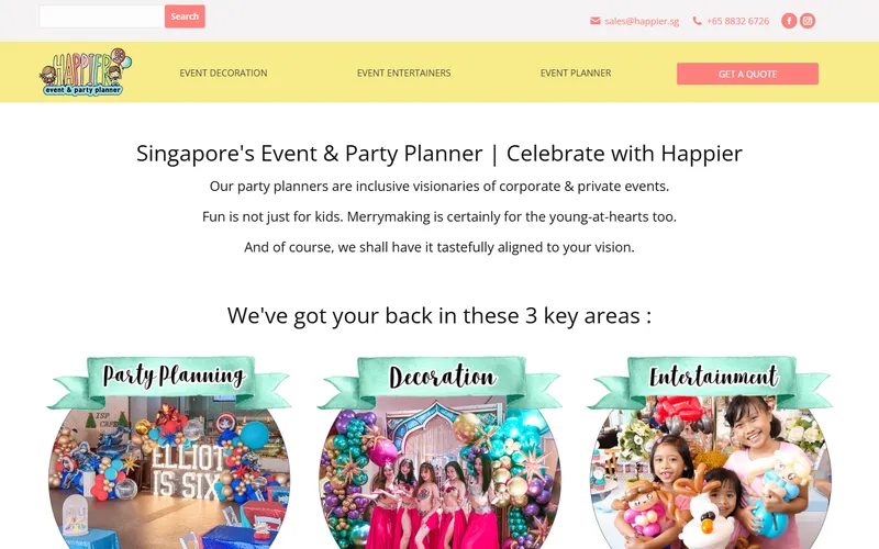 Happier Singapore homepage