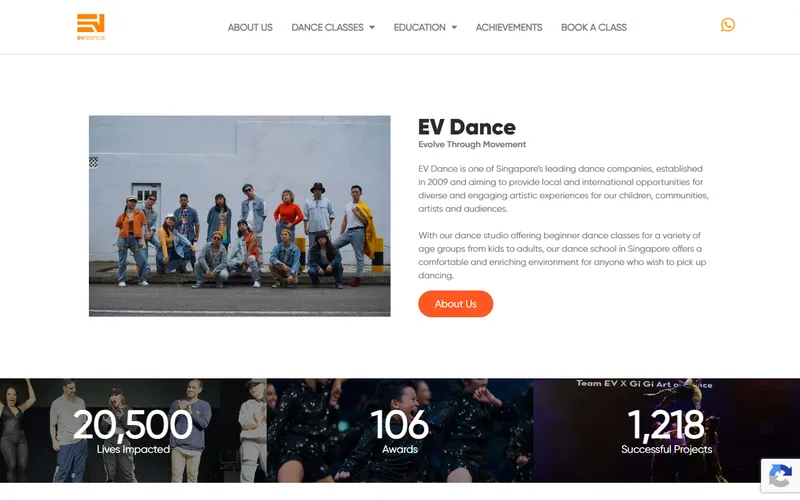 EV Dance homepage