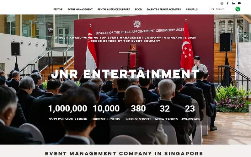 JNR Entertainment homepage