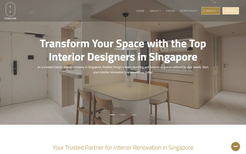 Fineline Design homepage screenshot