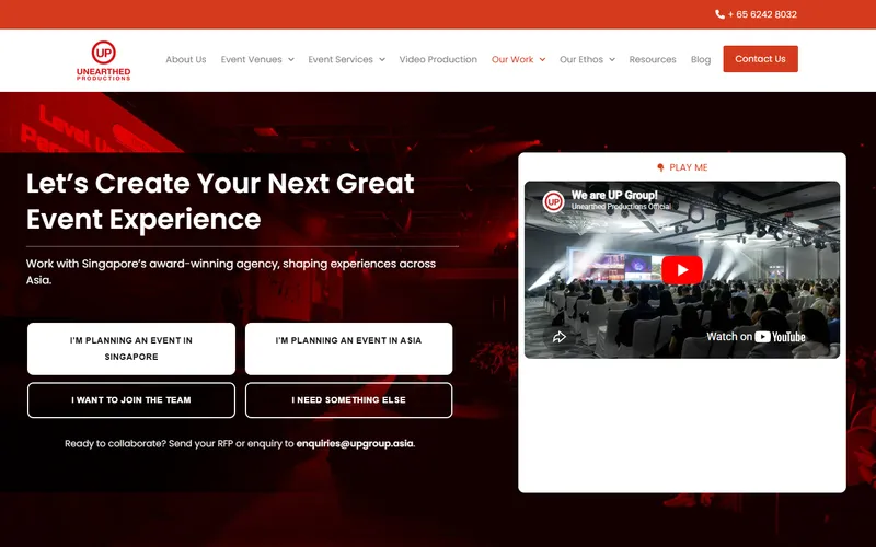 Unearthed Productions homepage