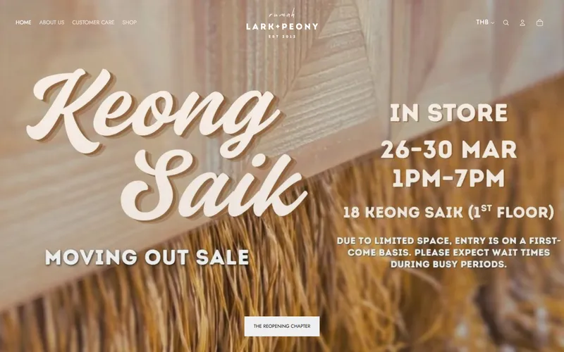 Lark & Peony homepage