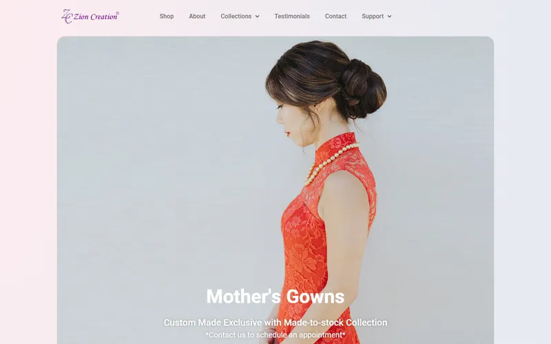 Zion Creation homepage