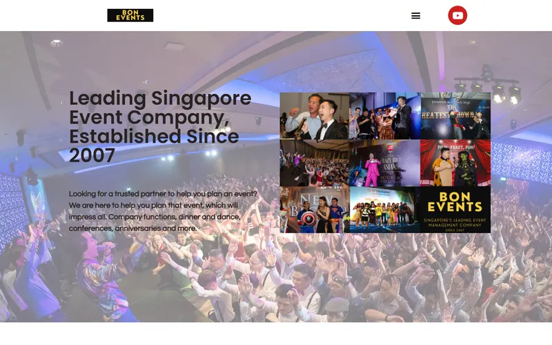 Bon Events homepage