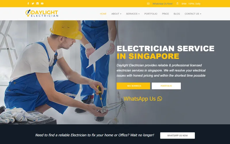 Daylight Electrician Singapore homepage