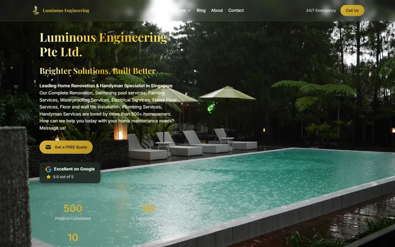 Luminous Engineering Singapore homepage