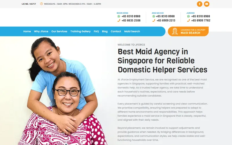 JForce Employment Service homepage