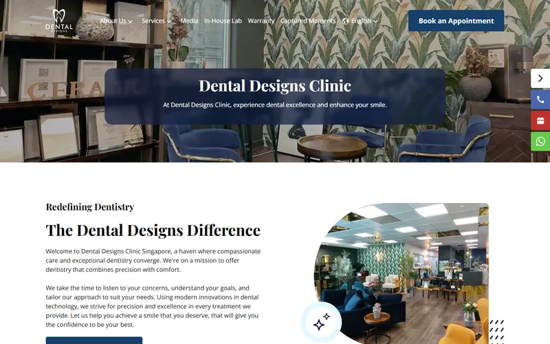 Dental Designs Clinic homepage