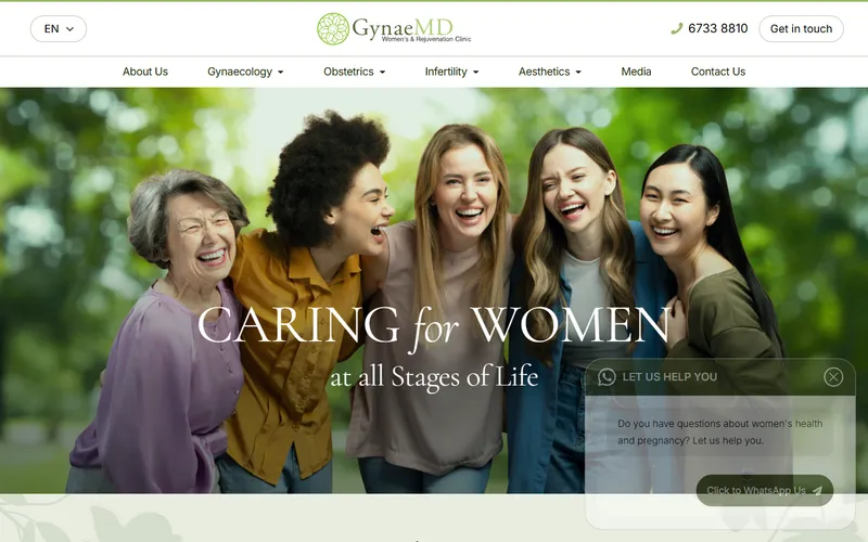 GynaeMD Women's & Rejuvenation Clinic homepage