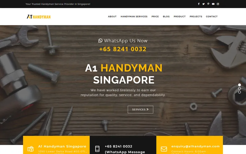 A1 Handyman Singapore homepage