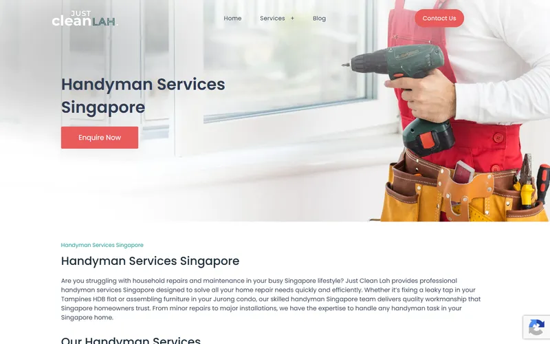 Just Clean Lah homepage