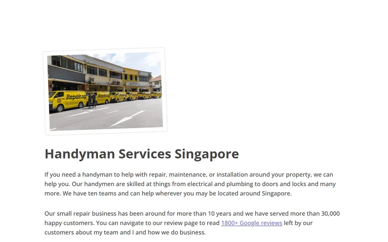 Repair.sg homepage