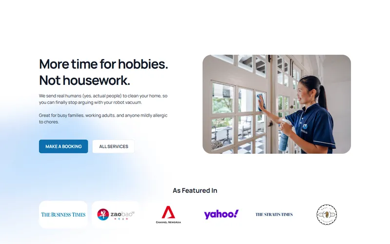 Nimbus Homes home cleaning services Singapore website